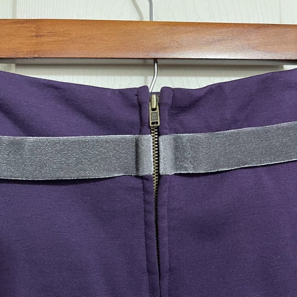 Girls From Savoy Anthropologie Women's Purple Velvet Ribbon Pencil Skirt Size 2 - Picture 5 of 9